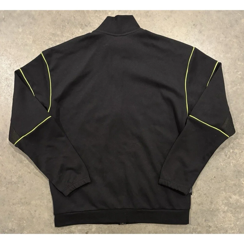 ADIDAS Must Haves Primeblue Full Zip Track Jacket Black Neon Green Men’s Large